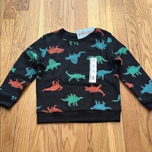Cat & Jack Black Sweatshirt with Dinosaur Print